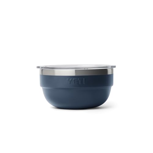 Image of YETI Rambler Bowl, Vacuum Insulated, Stackable and Nestable Stainless Steel Bowl with Lid, 1 Quart, Navy