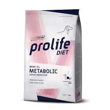 Prolife Metabolic Perro Mini Adult 1,5 kg, alimento dietético para perros adultos de talla pequeña con problemas metabólicos sabor melocotón.
