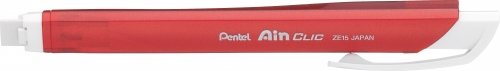 Pentel Stick Type Knock Eraser, Metal Red (XZE15-MB)