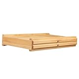 PUXZYAX Aufbewahrungsbox für Künstlerwerkzeuge und Pinsel aus Holz – Erstaunliches Stauvolumen, vielseitig und leicht – Lösung zur Aufbewahrung aller Künstlerutensilien, Holzfarbe, 2 Schubladen