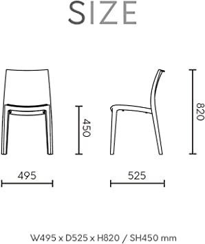 Miniatura 3 de Lagoon Sensilla - Silla de comedor apilable (4 unidades), color verde