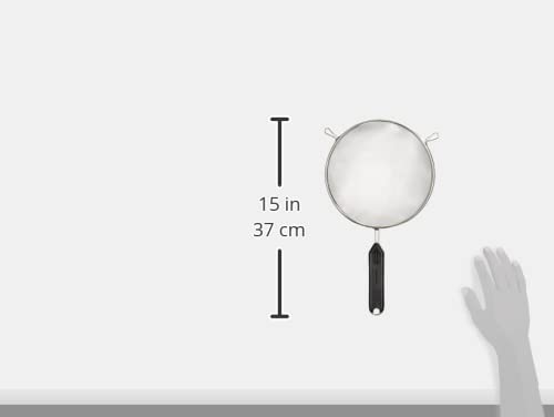 Foto von Fackelmann Sieb Ø 20 cm, Küchensieb aus Doppelverzinntem Stahl, feinmaschiger Seiher mit Griffeinlage aus Kunststoff (Farbe: Schwarz/Silber), Menge: 1 Stück