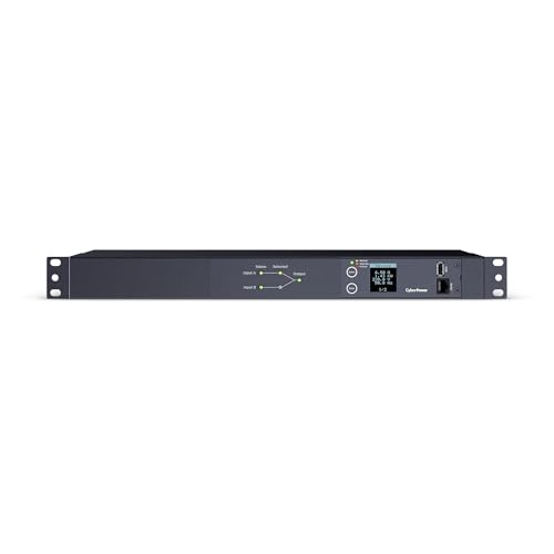 CyberPower PDU24005 Metered ATS PDU, 200-240V, 20A (Derated to 16A), 10 Outlets, 1U Rackmount