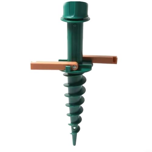 HOHOVYVY Soporte para sombrilla de playa, soporte para sombrilla, playa o tierra, verde con tacos de suelo para sombrilla para un agarre seguro
