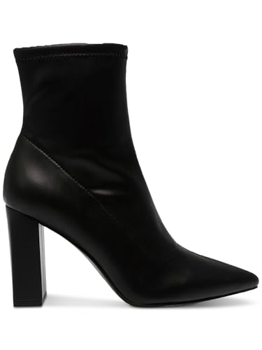 Wild Pair Womens Iloise Block Heel Faux Leather Booties Black 10 Medium (B,M)3