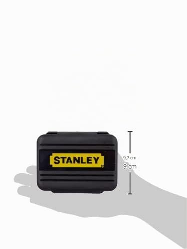 Stanley 1-13-902 Coffret de 61 Embouts 1/4" (25mm) + mallette - Porte Douille Adaptateur 50mm - Porte embout magnétique 60mm - Normes ISO 1173 et DIN 3126 Plus Fiables et Résistants