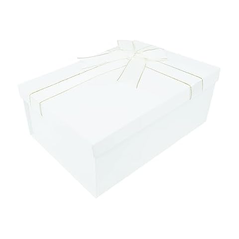 Luxury White Gift Boxes with Bow Tie Cover