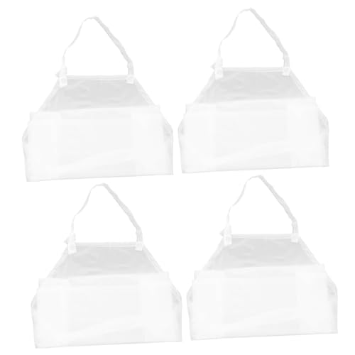 FUNOMOCYA 4 Piezas Delantal de Cocina PVC Resistente Ajustable para Hombres y Mujeres Protección contra Aceite para Barbacoa Lavado Jardinería y Cuidado de Mascotas