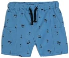 KOTON Erkek Bebek Normal Bel Beli Bağlamalı Cep Detaylı Baskılı Şort, Mavi Desenli (6D2), 3/4 Ay - Görsel 1