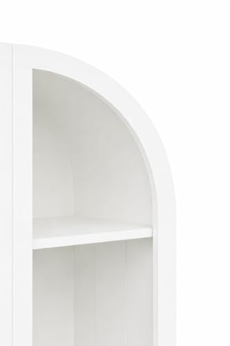 Image of Archies 2 Door Display Cabinet | Crockery Cabinet | Wooden Multipurpose Cabinet | Finish- Premium Pearl White