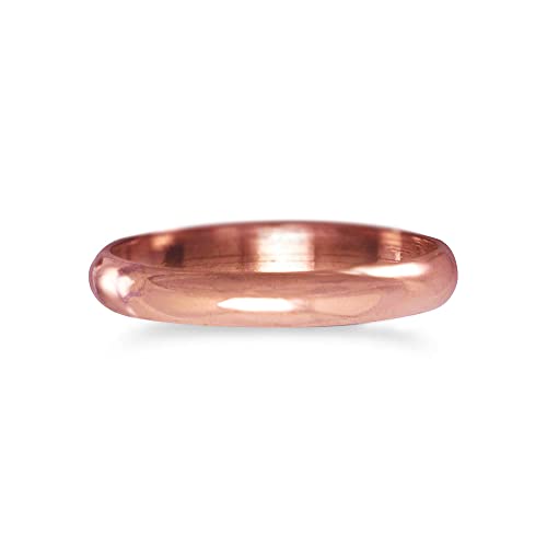 IVY & BAUBLE 99% Uncoated Solid Copper Therapy Ring Band for Men & Women; Trace Mineral, Natural Relief of Arthritis; Joint Pain, Carpal Tunnel | Made in USA | 6mm; Size 6-12