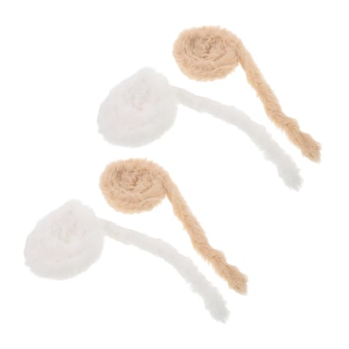 SUPVOX Soft Rabbit Fur Plush 4pcs Fuzzy Craft Sticks DIY Art Projects Decorations