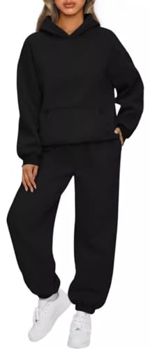 OLIPHEE Survetement Femme Ensemble Jogging Femme Ensemble Sport 2 Pièces Sweat à Capuche Polaire et Pantalon Jogging Tenue de Sport Survetement Hiver Automne...