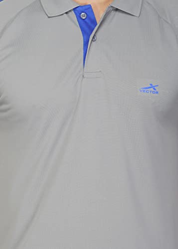 Image of Vector X Solid Men's Polo Neck Grey T-Shirt
