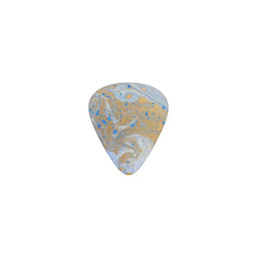 混合液体 青 金色 デザインギターピック guitar pick ティアドロップ型 エレキギター/アコースティックギター/クラシックギター/ベース等の練習に最適な12枚セット