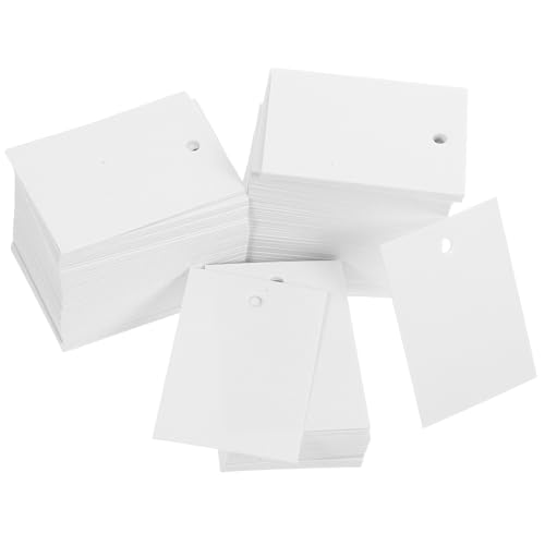 MUELODSIC 250pcs Blank Paper Price Tags for Retail Clothing Writable White Merchandise Labels Hang...