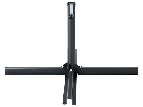 Beliani Base en Croix pour Parasol en Acier Noir 4,5 Kg 100 cm Usage Extérieur Vicchio