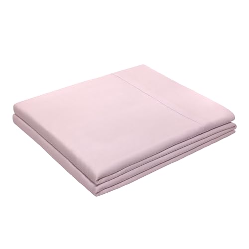 HBHLFZ King Flat Sheet - Ultra Soft Polyester Top Sheet - Hotel Quality Bed Sheets - Comfortable Wrinkle-Free - Easy to Care for - 1 King Flat Sheet Only(King,Light Pink)