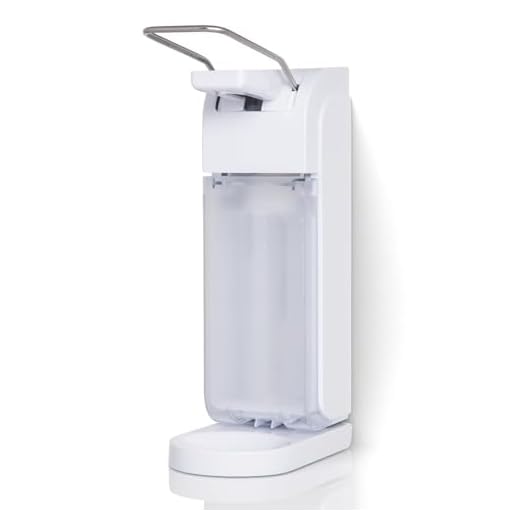 Blanc HYGIENIC – Desinfektionsmittelspender in Weiß inklusive Leere 1-Liter-Flasche zum Selbst befüllen – Haut- und Händedesinfektion für die professionelle Betriebshygiene – Dosiermenge variierbar