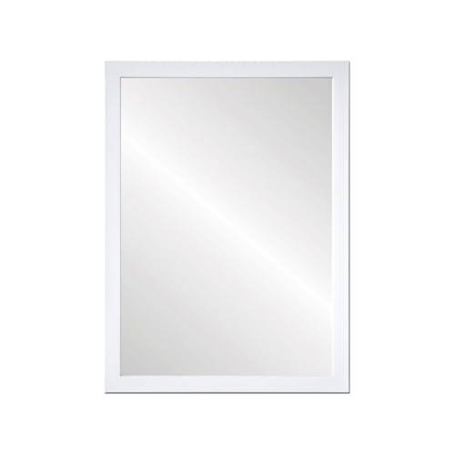 LOLAhome - Espejo Decorativo de Pared con Marco Blanco de plástico para recibidor o Entrada de casa de 76x56 cm