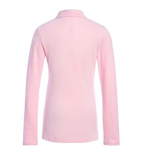 Tommy Hilfiger Long Sleeve Fit Stretch Pique Polo, Big or Little Girls, Kids School Uniform Clothes,