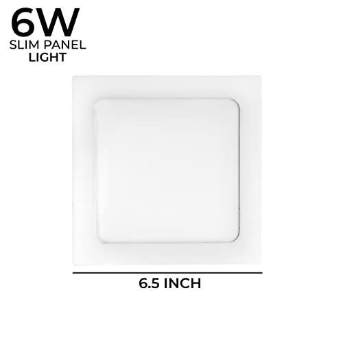 Image of Gesto 6W Square 4.5 Inch Ultra Slim LED Recessed False Ceiling Light for POP Coolday White-Pack of 2