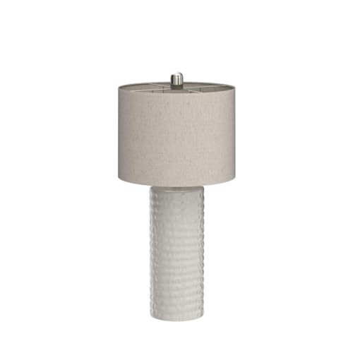 PORTRES 24.5" Modern Accent Ceramic Table Lamp Set of 2 for Bedroom White Desk Decor Bedside Lamps for Living Room Study Room Office Dorm Farmhouse Nightstand Lamp End Table Lamps - Image 4