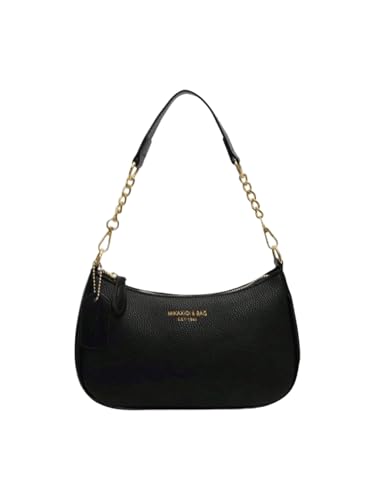 SHENHE Womens PU Leather Shoulder Bag Small Hobo Clutch Purse Crossbody Gold Chain Handbag Black One Size
