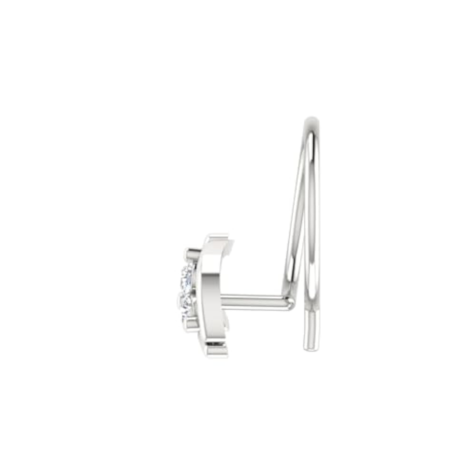 Women's 18K White Gold & Certified Diamond Nose Ring
