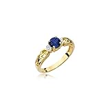 Form: Unterschiedliche Form Goldring 585 mit Diamant Saphir 0.50ct - 13