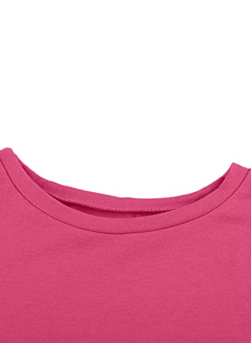 Image of Girls Casual Long Sleeve Color Block Pullover Top Stripe Button Crewneck Loose Tunic T-Shirts Blouse Size 4-13 Year