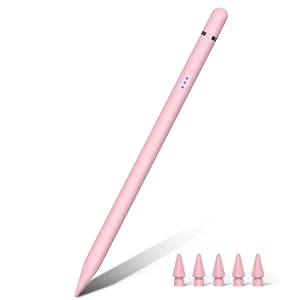 Pencil 1. Generation für iPad 2018-2025, 20 Mins mit USB C Schnellladung & Magnetische Absaugung, Stifte für Nintendo DS für iPad 11-6 Gen, Air 3-5/M2/M3, Mini 5-6, Pro 11"/12, 9"/13''M4 (Pink)