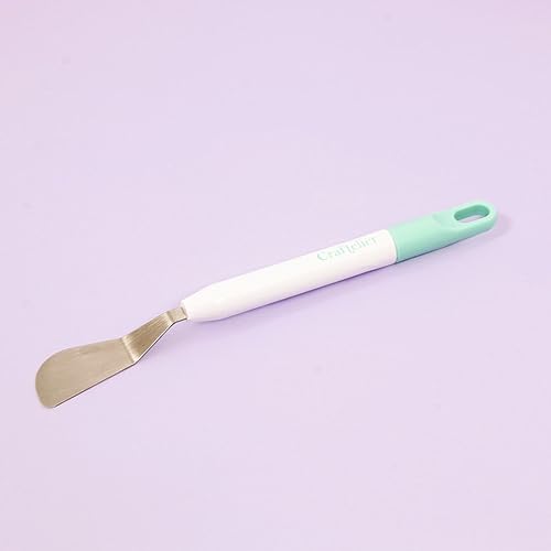 Craftelier - Set de Espátula y Raspador | Herramientas Esenciales para Trabajar con Diversos Materiales de Scrapbooking y otras Manualidades como Vinilo y Papel | Color Blanco y Turquesa