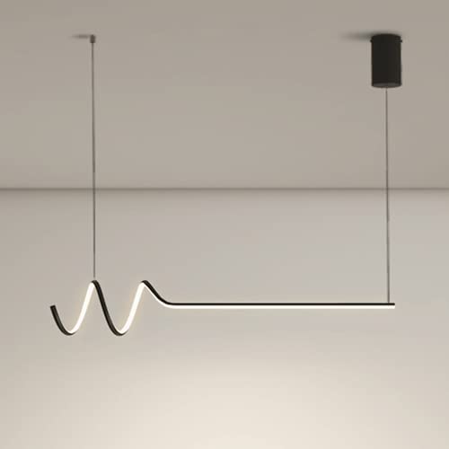 Lámpara ambiente LED de comedor con suspensión en espiral moderna lineal