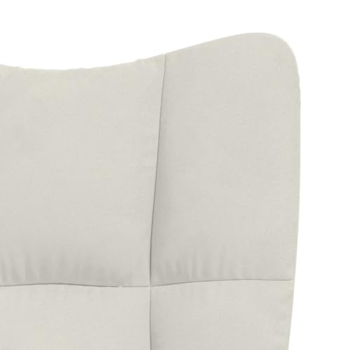 vidaXL Silla de Relajación Asiento Sillón Salón Sala de Estar Estudio Escritorio Oficina Muebles Mobiliario Decoración de Terciopelo Crema Blanco - imagen 4