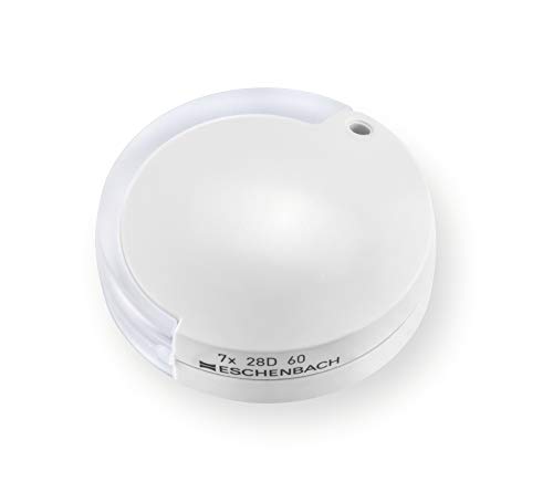 Eschenbach Optik Lupe Einschlaglupe mobilent, 7,0 x, weiß, mit Umhängekordel