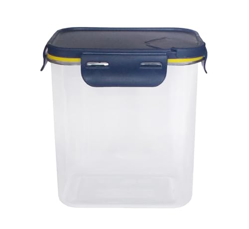 Image of Kotak Sales Flip N Lock 1100ML Square Premium Food Storage Container Unbreakable BPA Free Food Grade Air Tight Transparent Design Freezer Safe Stackable Box Dryfruits Pulses Snacks (550ML X 2 Pcs)