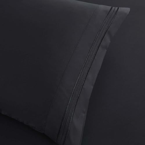 Clara Clark Queen Sheets, 6 Piece Set - Hotel Luxury Sheets for Queen Size Bed, Super Soft Bedding Set, Black by Clara Clark - Used condition - Image 7