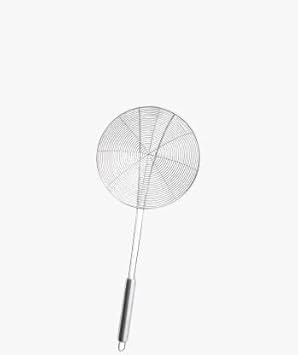 Aric-Stainless Steel Deep Fry Jhara Skimmer Puri Strainer with Handle-(Pack of 1)