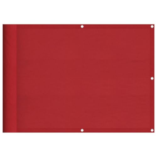 vidaXL Balkon-Sichtschutz Rot 75x700 cm 100% Polyester-Oxford, Balkonsichtschutz, Balkonbespannung, Balkon Windschutz, Sichtschutz, Balkonverkleidung