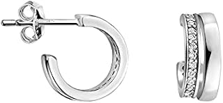 SOFIA MILANI - Women's Earrings 925 Silver - with Zirconia Stone - Stud Creoles - 21042