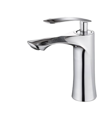 Robinet de lavabo de luxe argenté mitigeur eau chaude froide pour évier