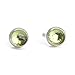 Kathy Bankston Handmade Peridot Gemstone Stud Earrings for Women and Girls, 4mm Round Bezel 925 Sterling Silver (peridot)