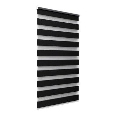 GoodHome Store Enrouleur Jour/Nuit Elin 2 Noir 90 x 180 cm