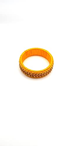 Lightweight Yellow Silk Thread Bangle For Girls For Any Occasion, Festival. (Size 2.2) #TOP2