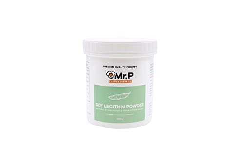 Mr.P Ingredients Soy Lecithin Powder 500g Stabilising & Emulsifying Agent Texture Improver Vegan Vegetarian Halal Kosher Non-GMO (Recyclable Pot)
