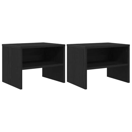 Mesitas de noche en roble negro para un dormitorio de estilo moderno y sofisticado 3
