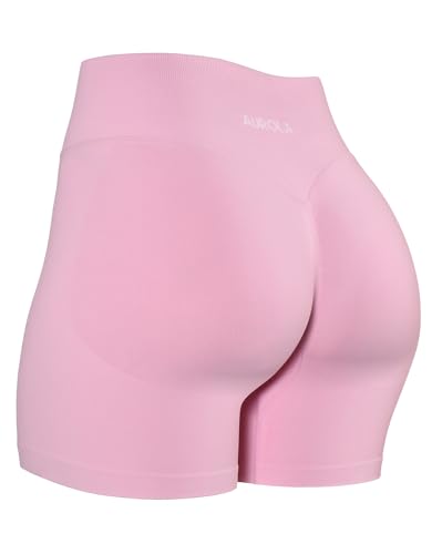 Image of AUROLA Influence Workout Shorts for Women,2.5 3.5 4.5 5.5 6.5 No Roll Up Squat Proof Scrunch Seamless Compression Gym Short