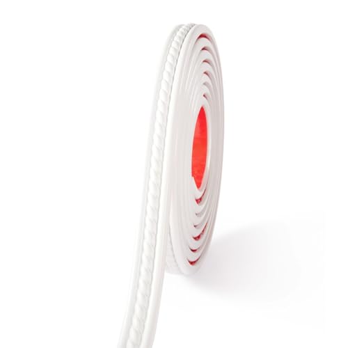 5M Flexible Moulding Trim Wall Trim,Self Adhesive Peel and Stick Ceiling Molding,Cabinet Border, Mirror Picture Frame Trim,PVC Wall Background Decor 3D Crown Moulding Strip,2CM