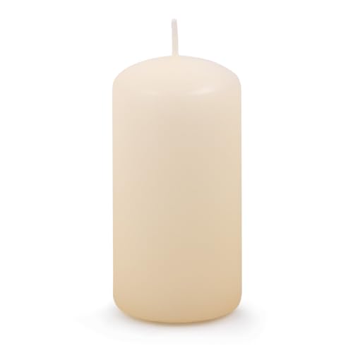DONAU Home Pillar Candles Classic Candle/Cream Beige / 1 Piece / 10 x Diameter 5 cm Unscented/for Decoration / 32 Hours Burning Time/Decorative Candles Wax Candle/Table Candles Altar Candle